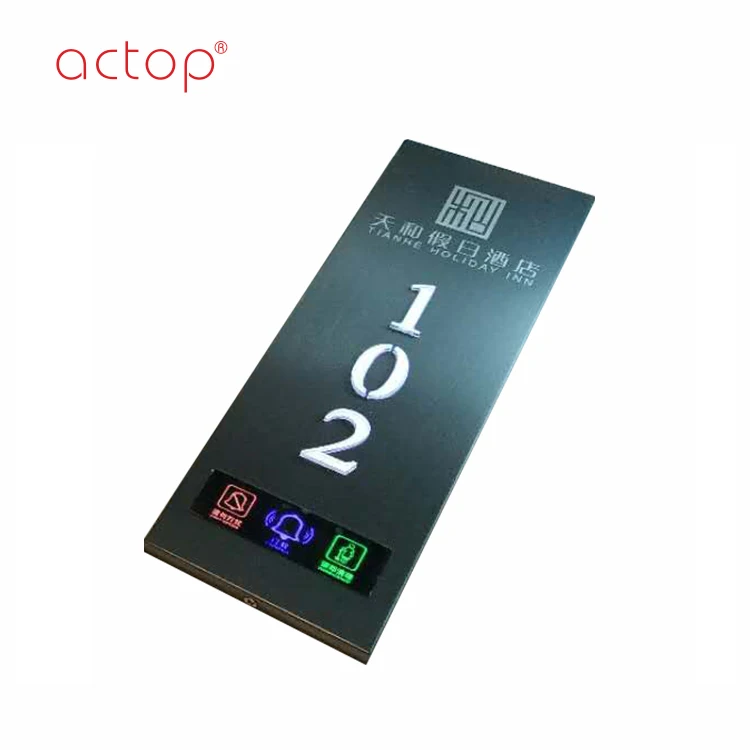 ACTOP produk baru untuk hotel kamar hotel elektronik pintu nomor/nama piring
