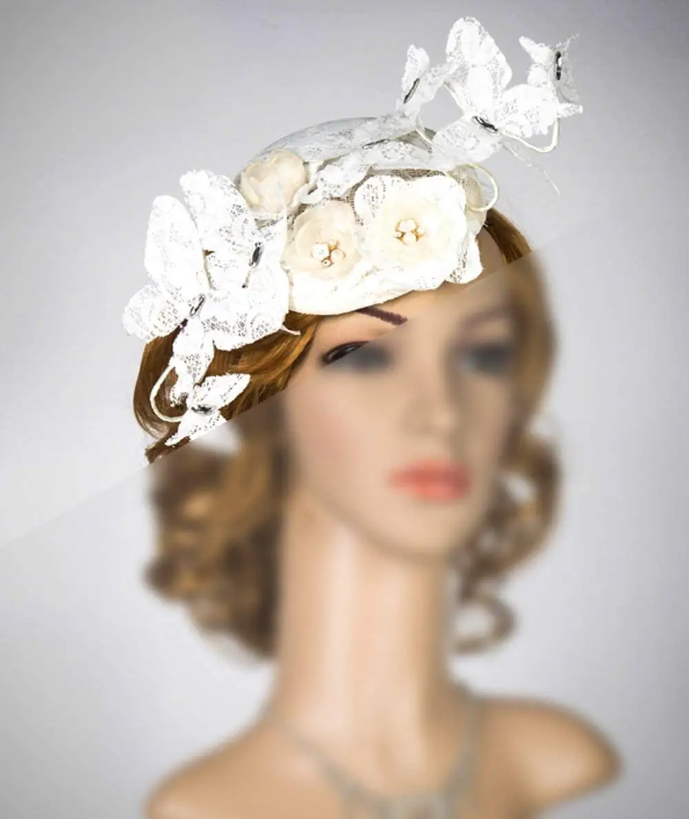 Mai Yi 1920s Flapper Great Gatsby Kentucky Derby hat Bridal Pearl Headpiece