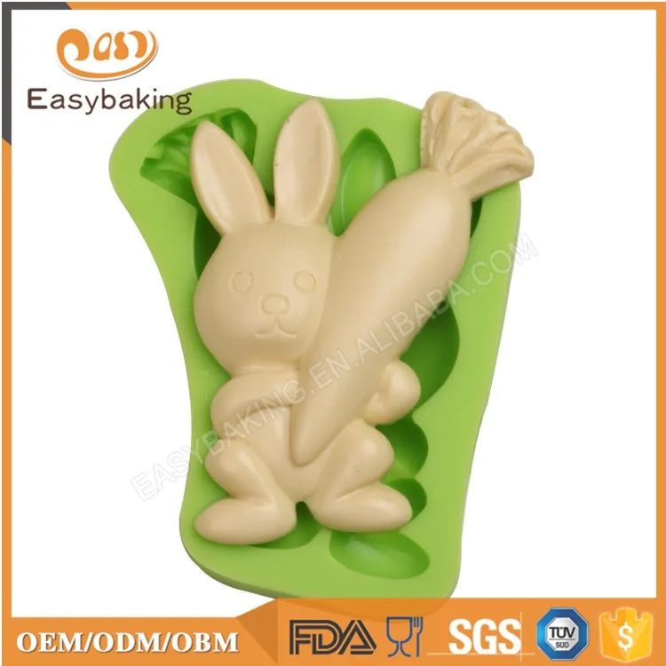 ES-2202 3D Easter rabbit silicone cake decoration mold