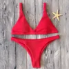 NAVSEGDA 2019 Solid Color Swimsuit with metal small buckle at back sexy low-waist bikini