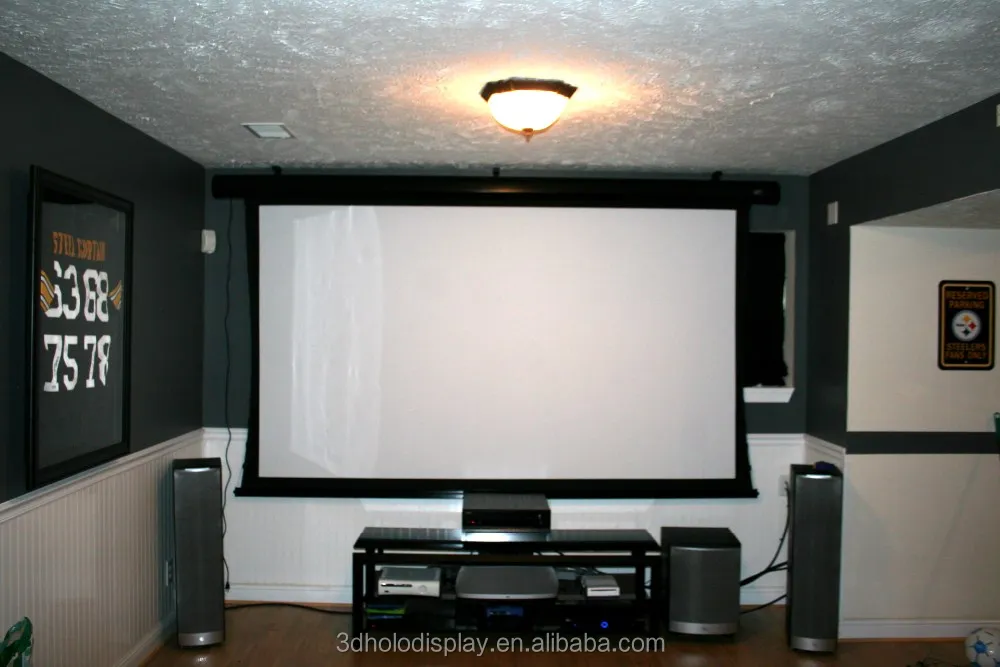 High Gain Motorized Tab Tensioned Screen With Rear Projection Screen