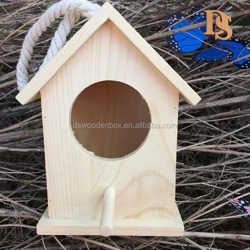 Bird House Birdhouse Decoration Hanging Nest Nesting Wooden Kit Supply 