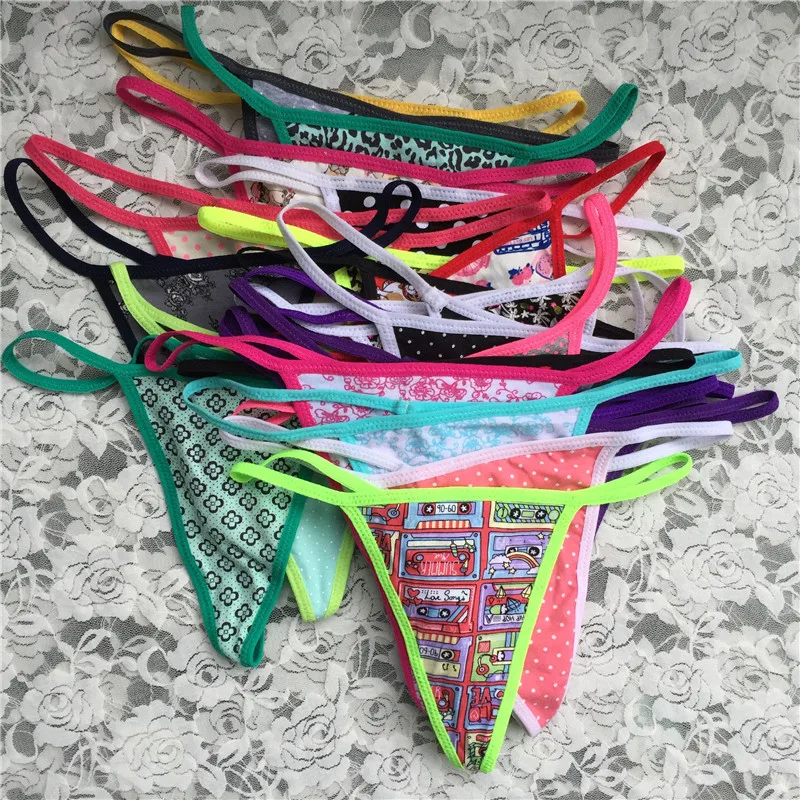 (10 Stuks/partij) In Voorraad Vrouwen Sexy Leuke Katoen Gstring Dame