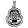 Pave setting cz custom chinese old stone buddha pendant necklace gold