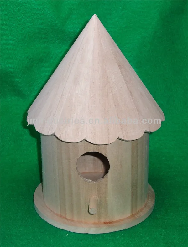 Ecofriendly New Unfinished Wooden Bird House Wholesale,Cheap Bird