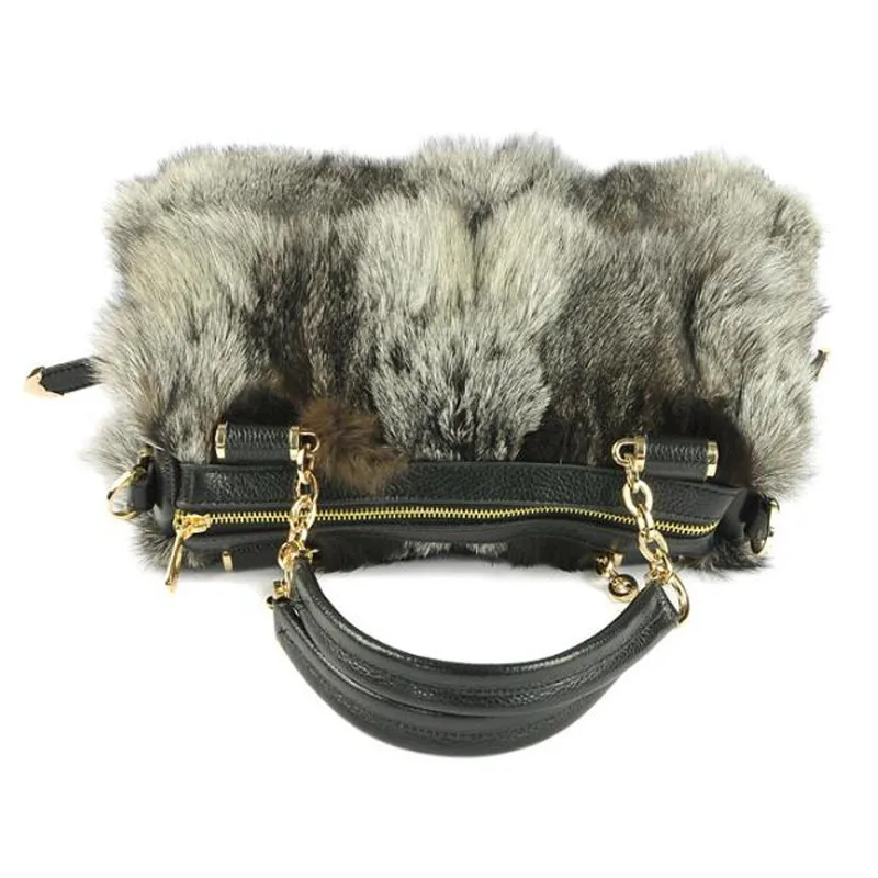 2016 fashion style luxury fox fur lady bag for women hot sale fur handbag