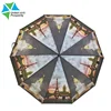 Automatic Folding Anti-UV Umbrella Eight Country Scenery View Sun&Rain Umbrella
