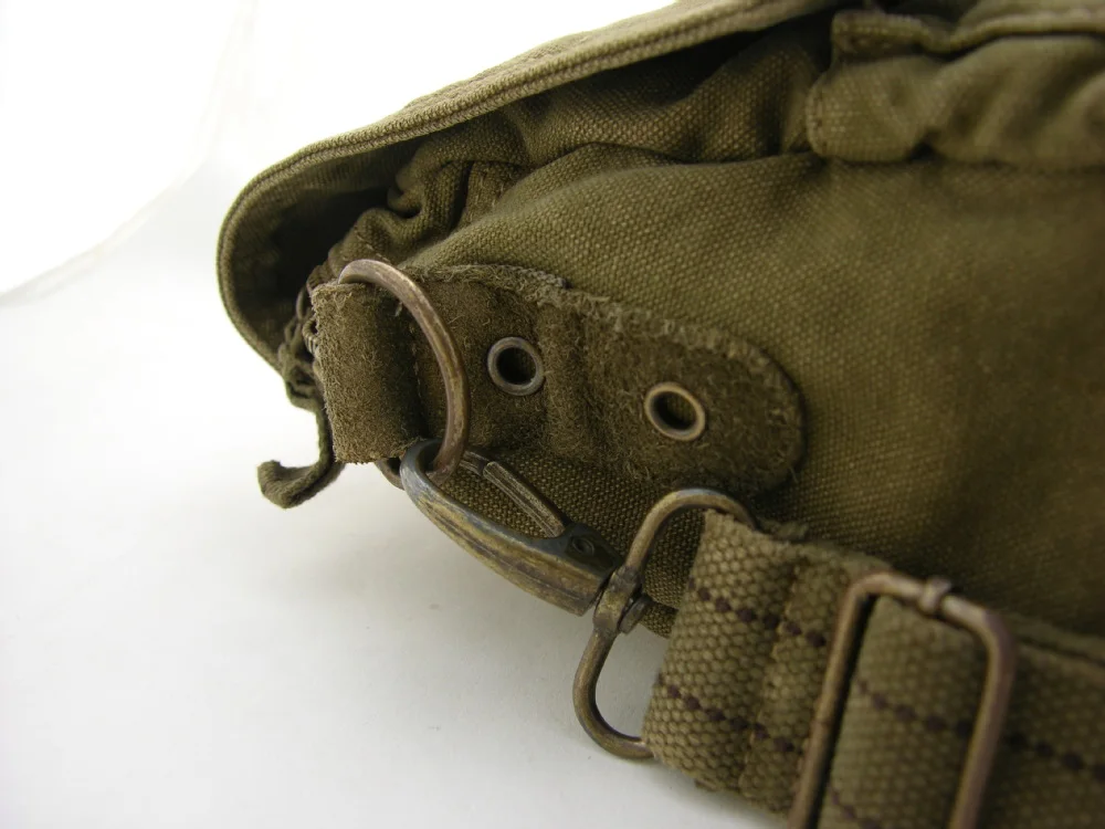 Two Sizes Brown Washed Canvas Men Bag Satchel With Long Adjustable