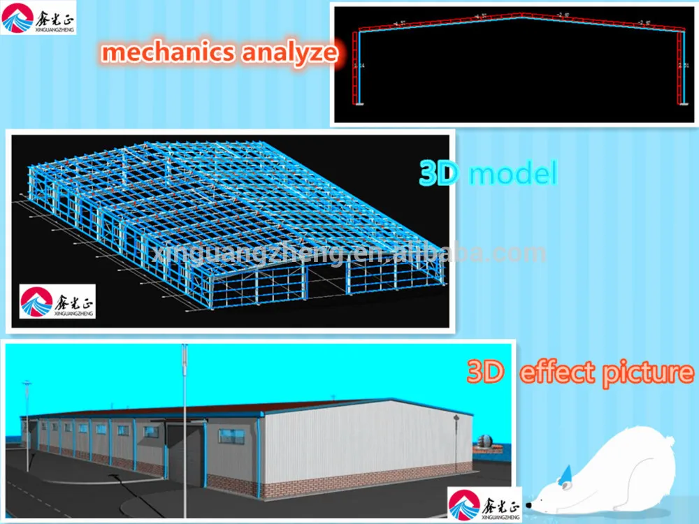Low Cost Prefabricated Construction Design Steel Frame Warehouse