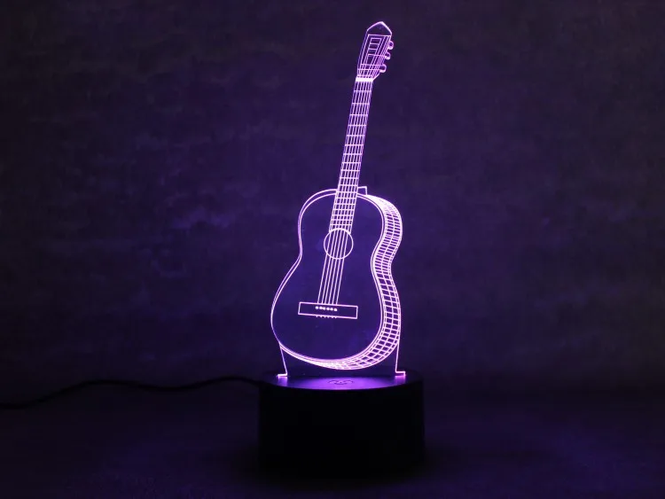 Details about   Guitar 3D Illusion Visual Night Light 7 LED Desk Table Lamp Room Decor Gifts New 