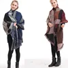 Women's Plaid Blanket Winter Scarf Warm Cozy Tartan Wrap Oversized Shawl Cape