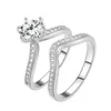 925 sterling silver jewelry luxury Italy studio designs plated 18k gold wedding ring set