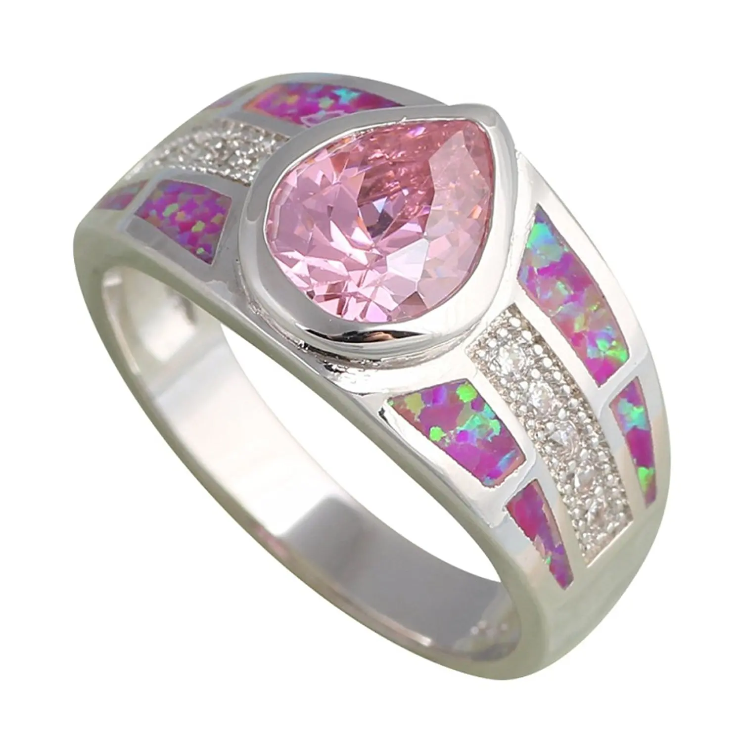 F/&F jewel Fashion Multicolor Green fire Opal Rings For Women Wedding Ring Engagement Bridal Rings