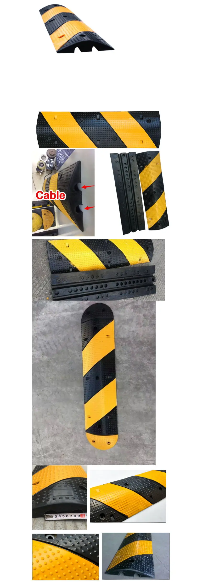 Hot Sale Outdoor Two Channels Rubber Speed Bump Hump