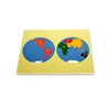 Kids Educational Montessori Jigsaw Toys Kids Wooden World Globe Map Puzzle