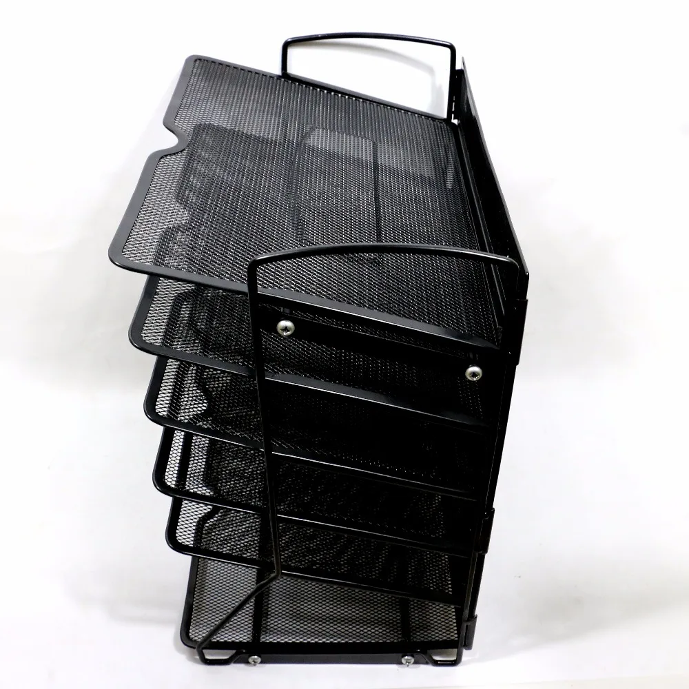 5tier Wire Metal Office Stationery Wall Mount Mounted Mesh File Organizer For Folder Holder