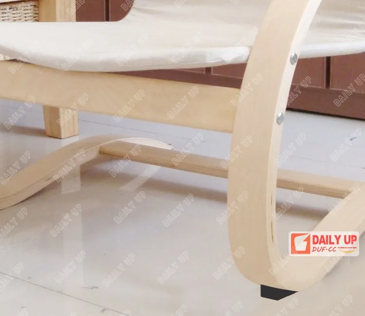 Hot Sale Wooden Leisure Chair With Headrest Padded Cushion Sled Frame Bentwood Chair For Bedroom Living Room Hotel Lounge