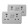 UK/British Standard BS 1363 110V 220V 250V double/2 gang 13A 3 pin square socket power wall switched socket for India Russia