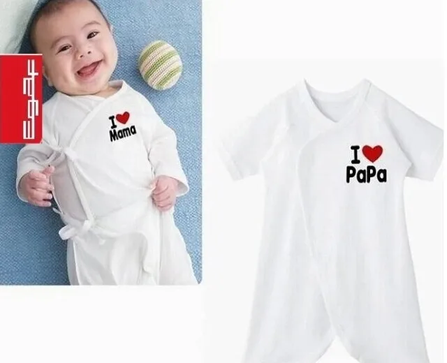 Baby Romper I Love Mama I love Papa Romper Newborn Butterfly Romper Climbing Clothes