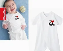Baby Romper I Love Mama I love Papa Romper Newborn Butterfly Romper Climbing Clothes