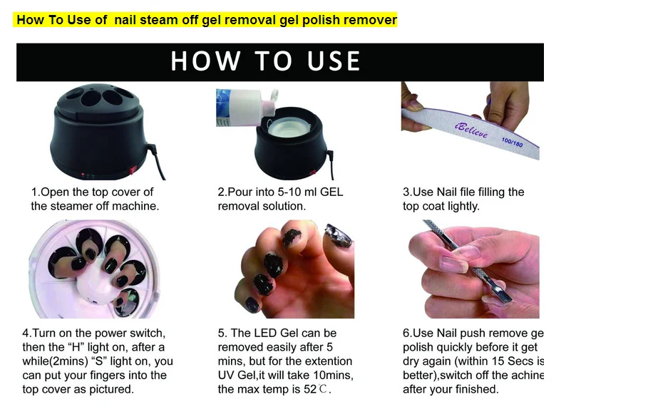 High Quality Acetone Removal Products Steam Off Gel Polish Removal