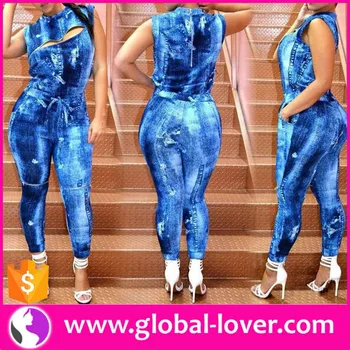 blue skin tight jumpsuit