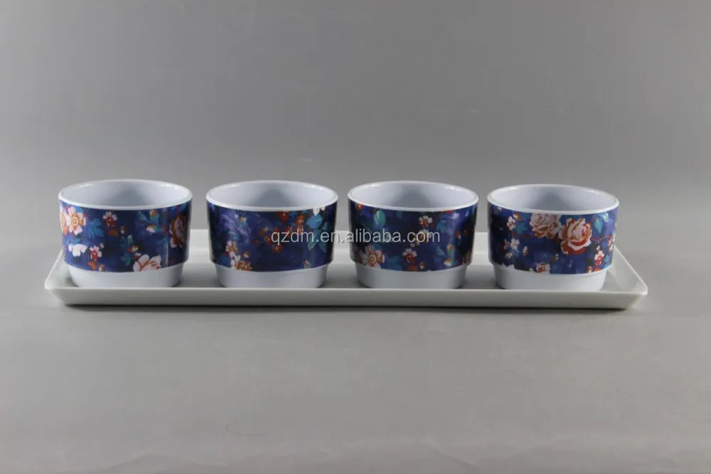 Melamine Tea Time Dinnerware/ Tray And Tea Cup Set
