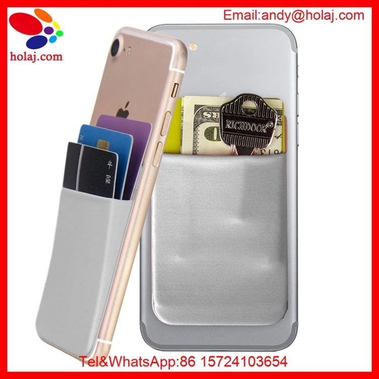 Elastic Lycra Card Holder Cell Phone Wallet Case Ultraslim Self