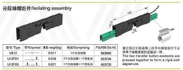 U12 comb type crane U12 current collector