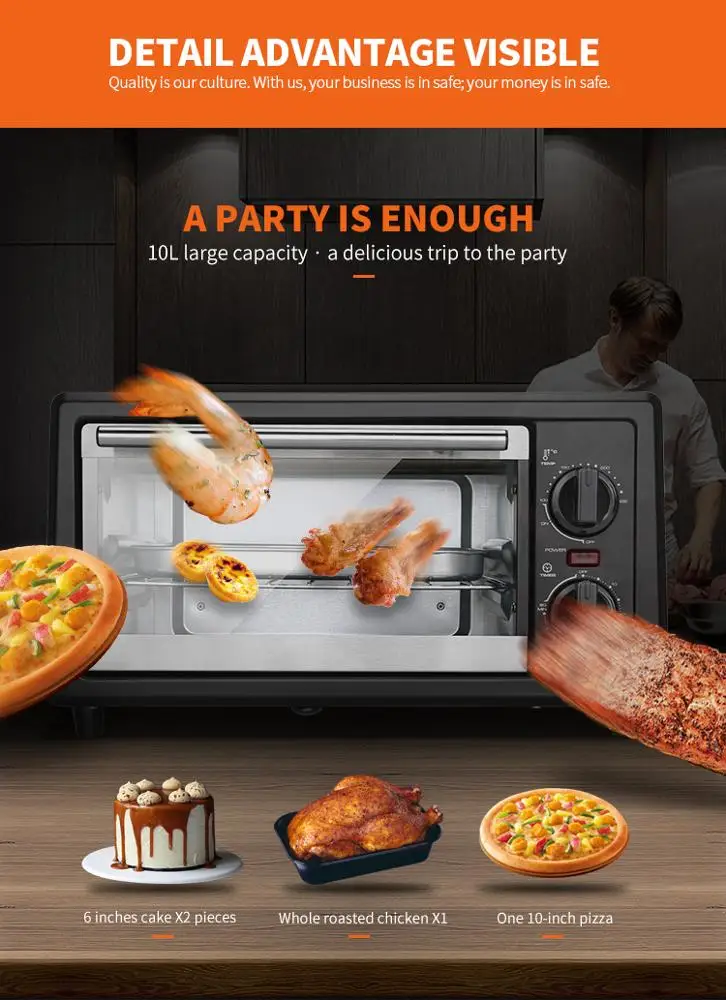 10l 800w Convection Mini Toaster Grill Chicken Electric Oven Buy