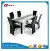Rectangular tempered glass dinner table