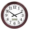 plastic material antique wall clock with wooden color frame
