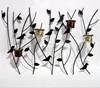 Wholesale decorative wall mounted large metal votive tealight bird candle holder with glass cup holder for home soft decor
