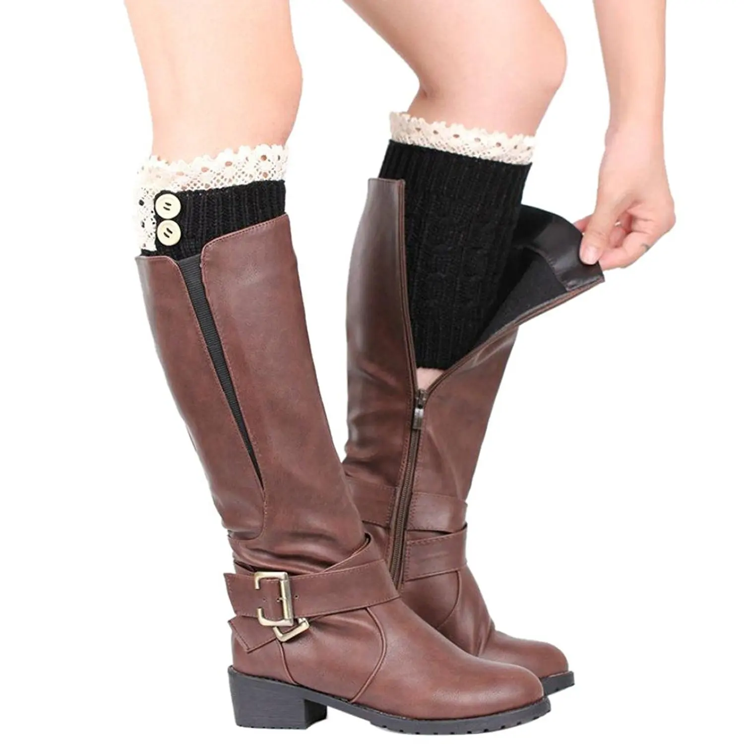 lace cuff boot socks