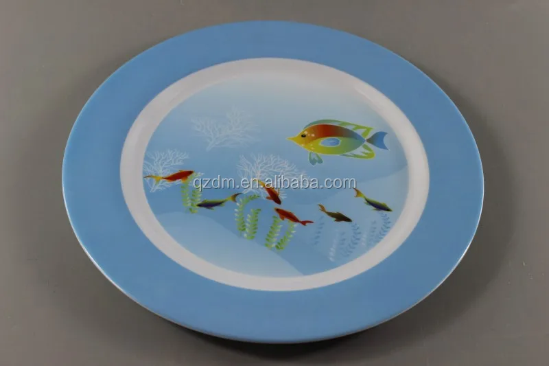 Summer Round Plate Colorful Dishes Party Dishese