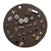 Vintage antique silver ultimate mega metal bar alloy moon rhinestone flower stud earrings set