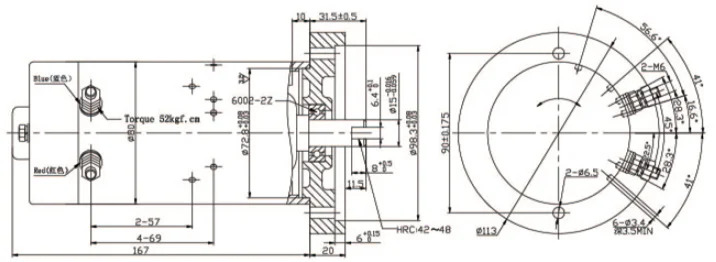 Bi-directional PM motor electric dc 12v 800w for manual electric stacker power unit