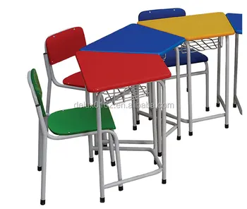 Plastic Children Table For Kindergarten Square Half Moon Kid Desk