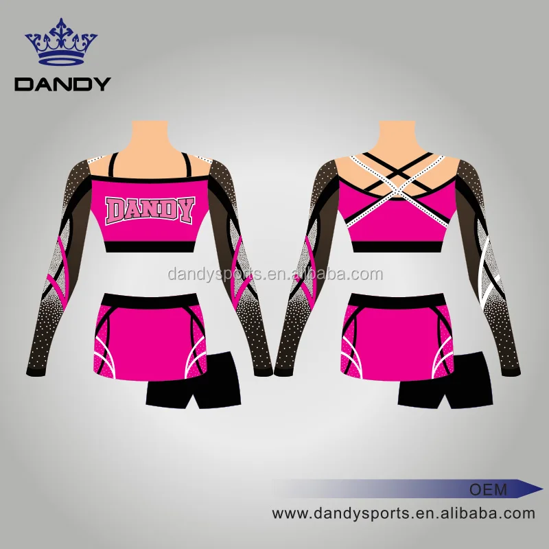 China Wholesale Shiny Metallic Cheerleading Uniforms Custom Cheer