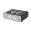 colorful small wooden alarm clock with wireless charge ET540S