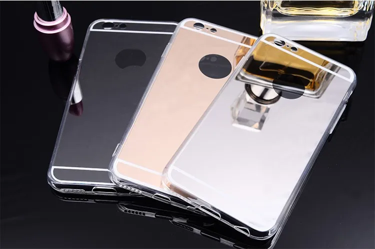 016 Hot Soft TPU Electroplating Mirror Case Cover For iphone 6 6s plus