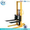 Adjustable forks manual hand stacker forklift/pallet lift stacker