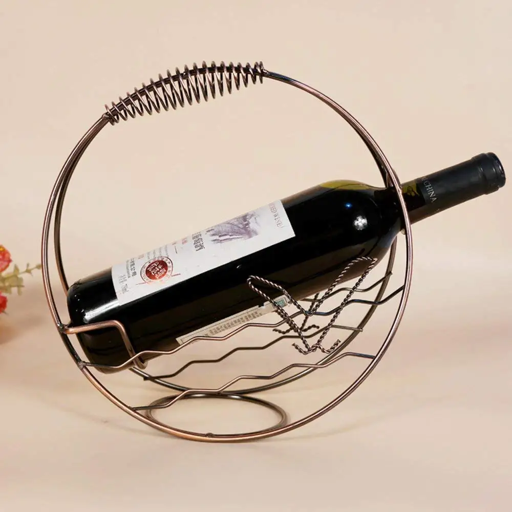Wine Bottle Holder Single Serving Display Stand Calunce Single Bottle Holder Stand Retro Style Wine Metal Wire Rack Home