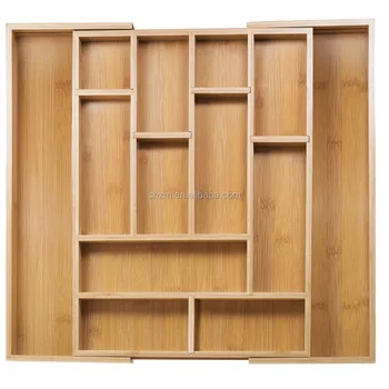 Moso Bamboo Expandable Kitchen Drawer Organizer Utensil Tray With
