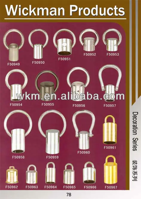 Gold plated metal tassel for bags