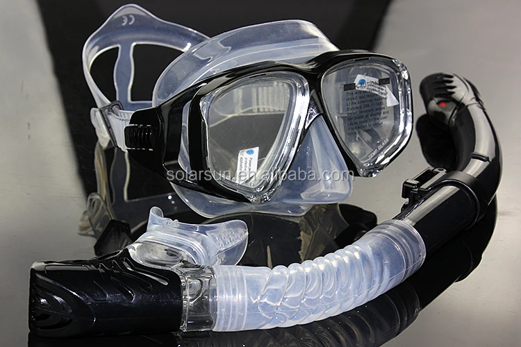 Anti-fog tempered glass snorkelling mask scuba diving dive snorkel