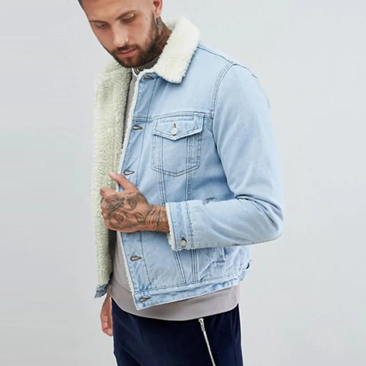 fleece lined jean jacket mens