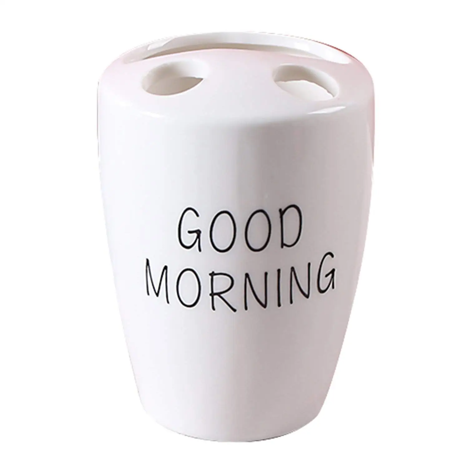 Airmoon Mini Ceramics Handmade Couple Toothbrush Holder Stand for Bathroom Vanity Countertops Pack of 2 Pink