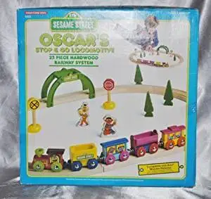 sesame street wooden train set