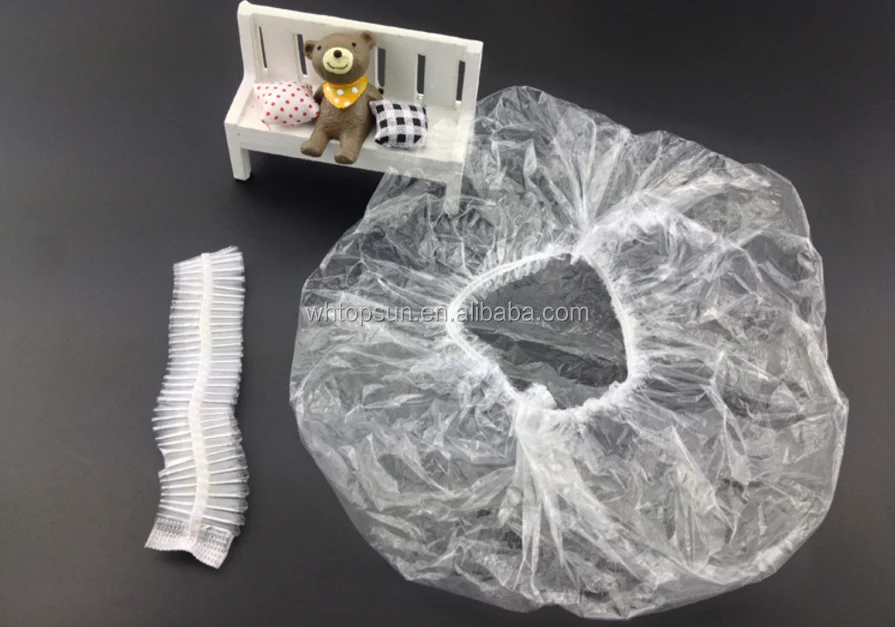 Custom Disposable Hotel Shower Cap Pe Bath Cap Packed In Paper Box